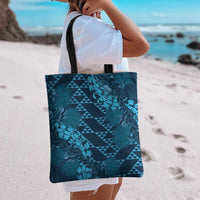 Naval Night Aloha Hawaii Tote Bag Hawaiian Kakau Ohia Lehua Lei - Polynesian Pride