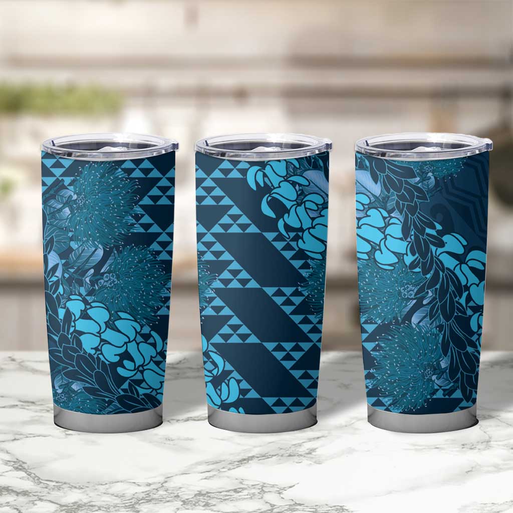 Naval Night Aloha Hawaii Tumbler Cup Hawaiian Kakau Ohia Lehua Lei - Polynesian Pride