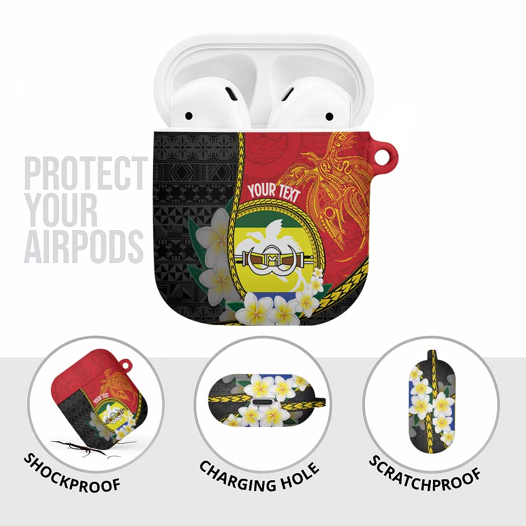 Personalised PNG Morobe Provins AirPods Case Papua New Guinea Plumeria Melanesian Pattern - Polynesian Pride