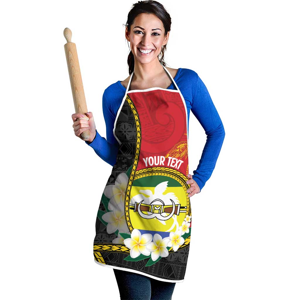 Personalised PNG Morobe Provins Apron Papua New Guinea Plumeria Melanesian Pattern - Polynesian Pride