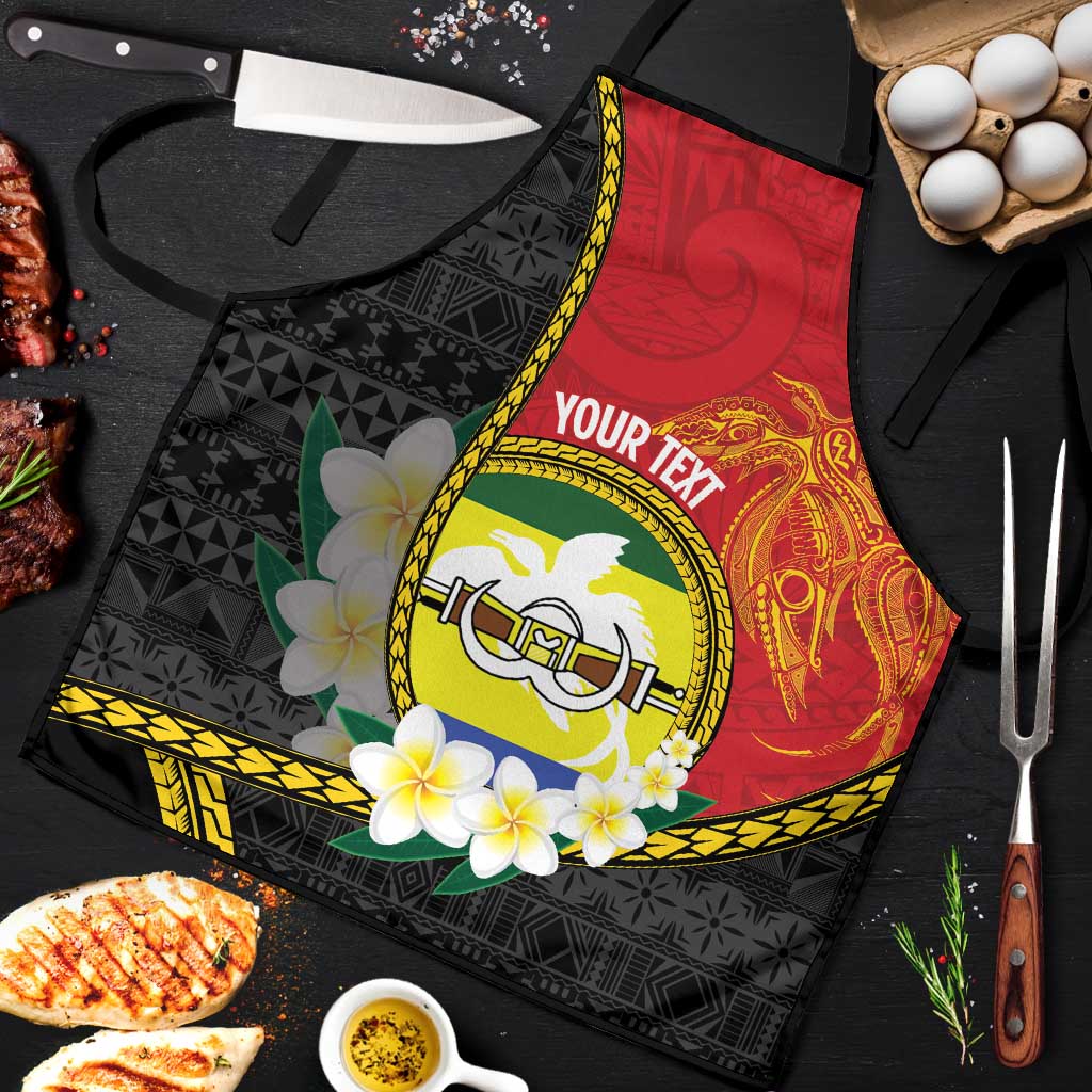 Personalised PNG Morobe Provins Apron Papua New Guinea Plumeria Melanesian Pattern - Polynesian Pride