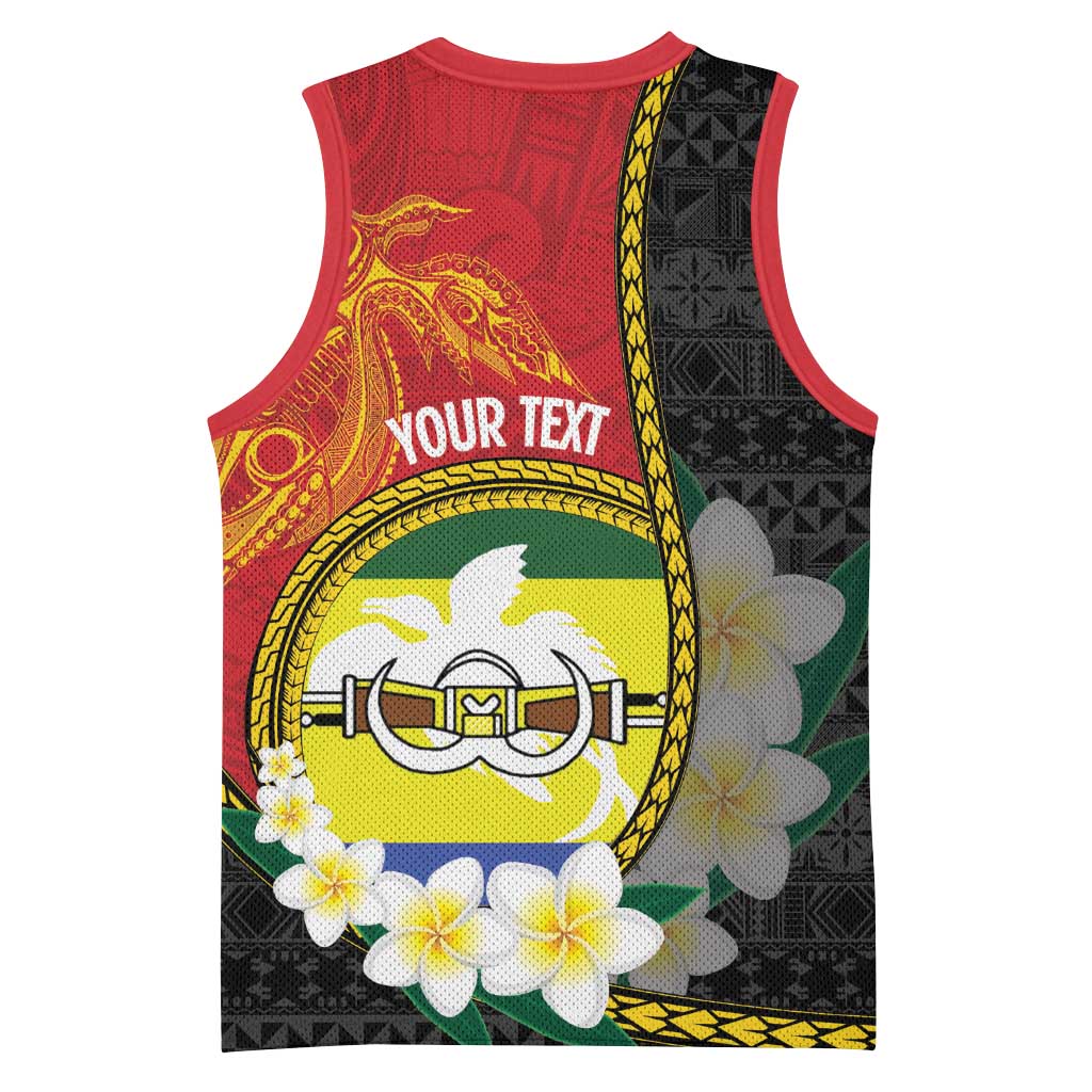 Personalised PNG Morobe Provins Basketball Jersey Papua New Guinea Plumeria Melanesian Pattern - Polynesian Pride