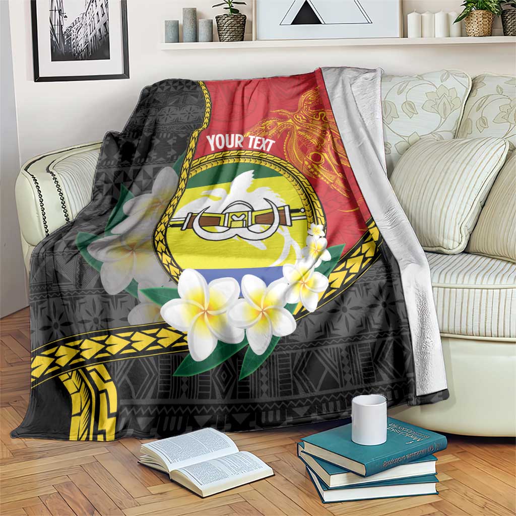Personalised PNG Morobe Provins Blanket Papua New Guinea Plumeria Melanesian Pattern - Polynesian Pride