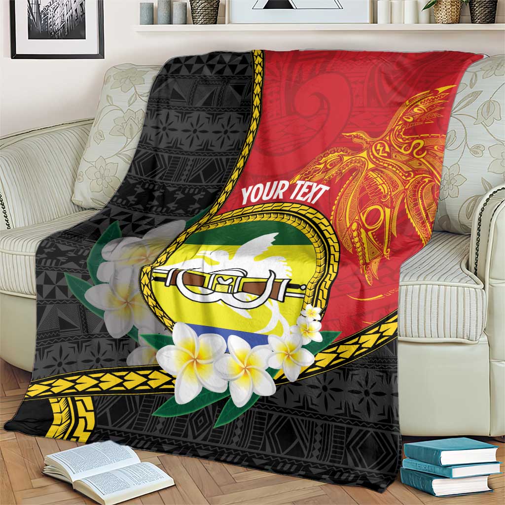 Personalised PNG Morobe Provins Blanket Papua New Guinea Plumeria Melanesian Pattern - Polynesian Pride
