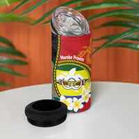 Personalised PNG Morobe Provins 4 in 1 Can Cooler Tumbler Papua New Guinea Plumeria Melanesian Pattern - Polynesian Pride