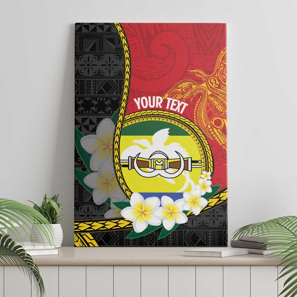 Personalised PNG Morobe Provins Canvas Wall Art Papua New Guinea Plumeria Melanesian Pattern - Polynesian Pride