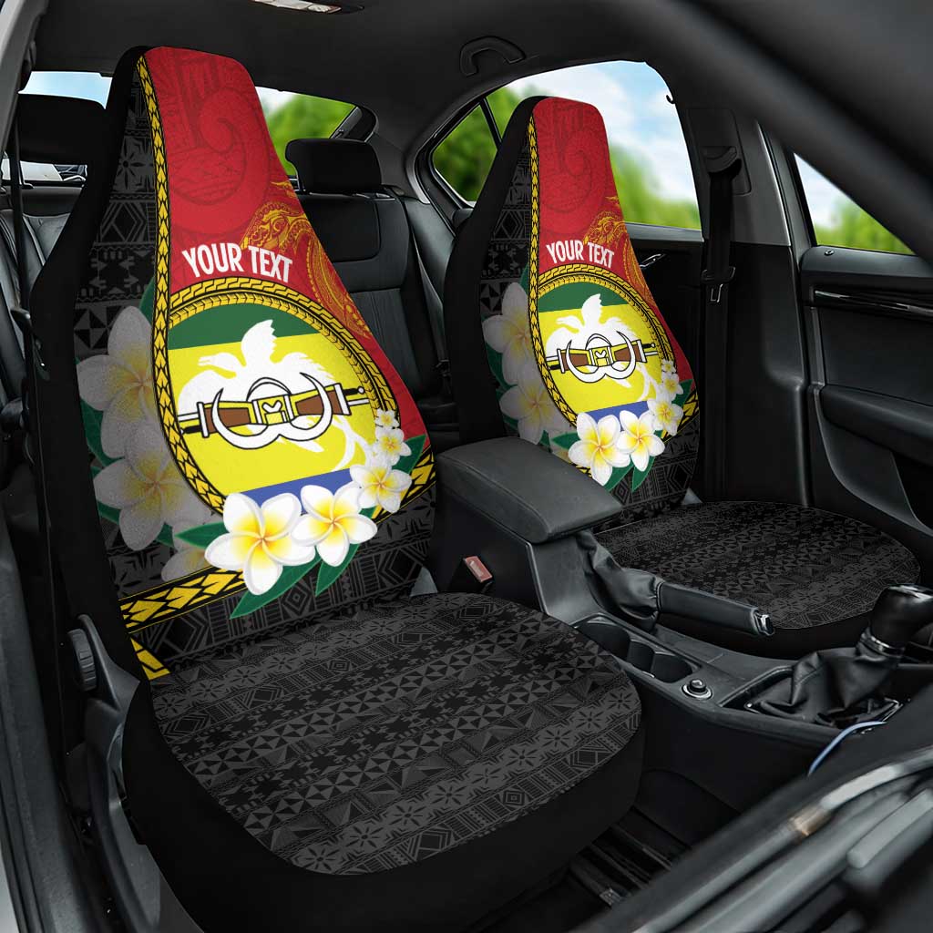 Personalised PNG Morobe Provins Car Seat Cover Papua New Guinea Plumeria Melanesian Pattern - Polynesian Pride