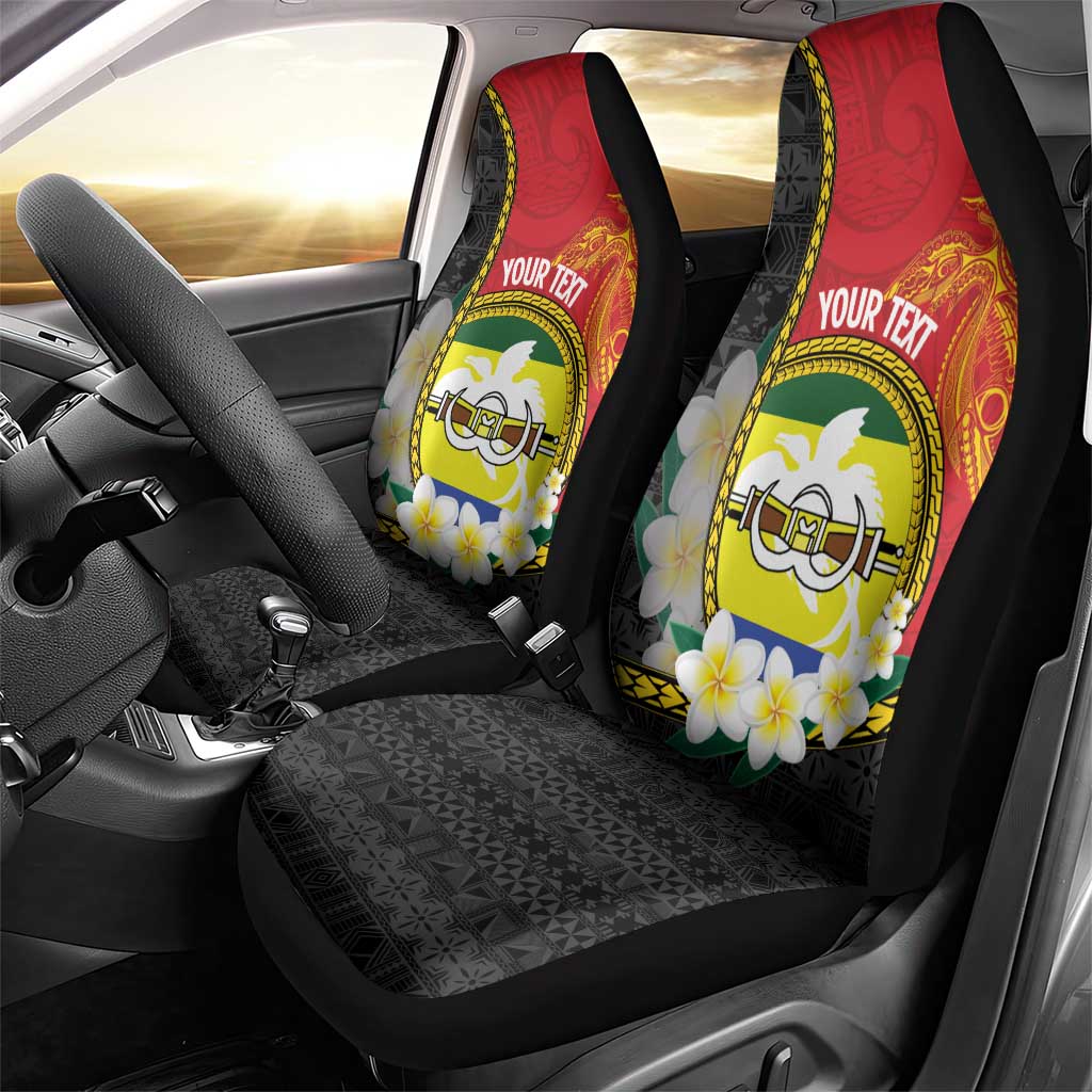 Personalised PNG Morobe Provins Car Seat Cover Papua New Guinea Plumeria Melanesian Pattern - Polynesian Pride