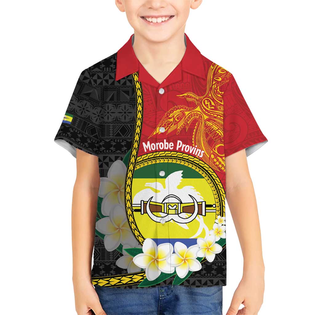 Personalised PNG Morobe Provins Family Matching Off Shoulder Maxi Dress and Hawaiian Shirt Papua New Guinea Plumeria Melanesian Pattern - Polynesian Pride
