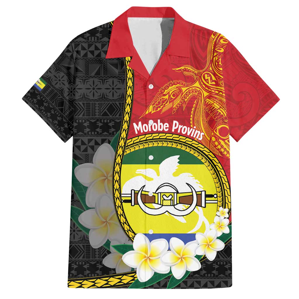 Personalised PNG Morobe Provins Family Matching Summer Maxi Dress and Hawaiian Shirt Papua New Guinea Plumeria Melanesian Pattern LT14 Dad's Shirt - Short Sleeve Red - Polynesian Pride