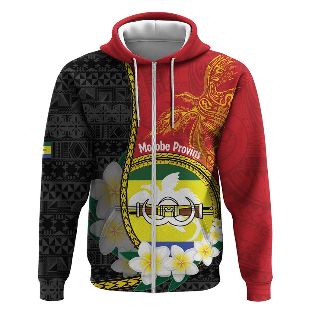 Personalised PNG Morobe Provins Hoodie Papua New Guinea Plumeria Melanesian Pattern - Polynesian Pride