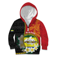 Personalised PNG Morobe Provins Kid Hoodie Papua New Guinea Plumeria Melanesian Pattern - Polynesian Pride
