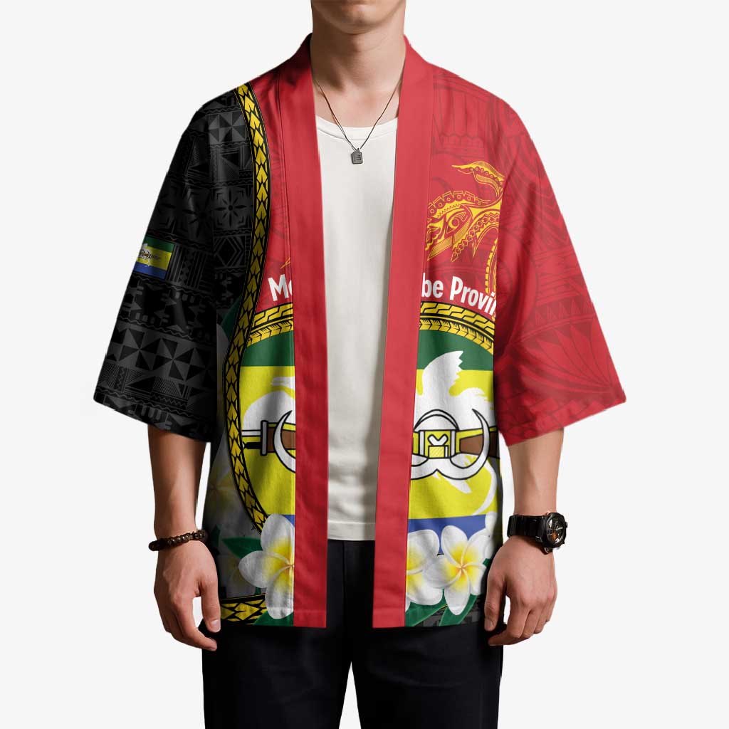 Personalised PNG Morobe Provins Kimono Papua New Guinea Plumeria Melanesian Pattern - Polynesian Pride