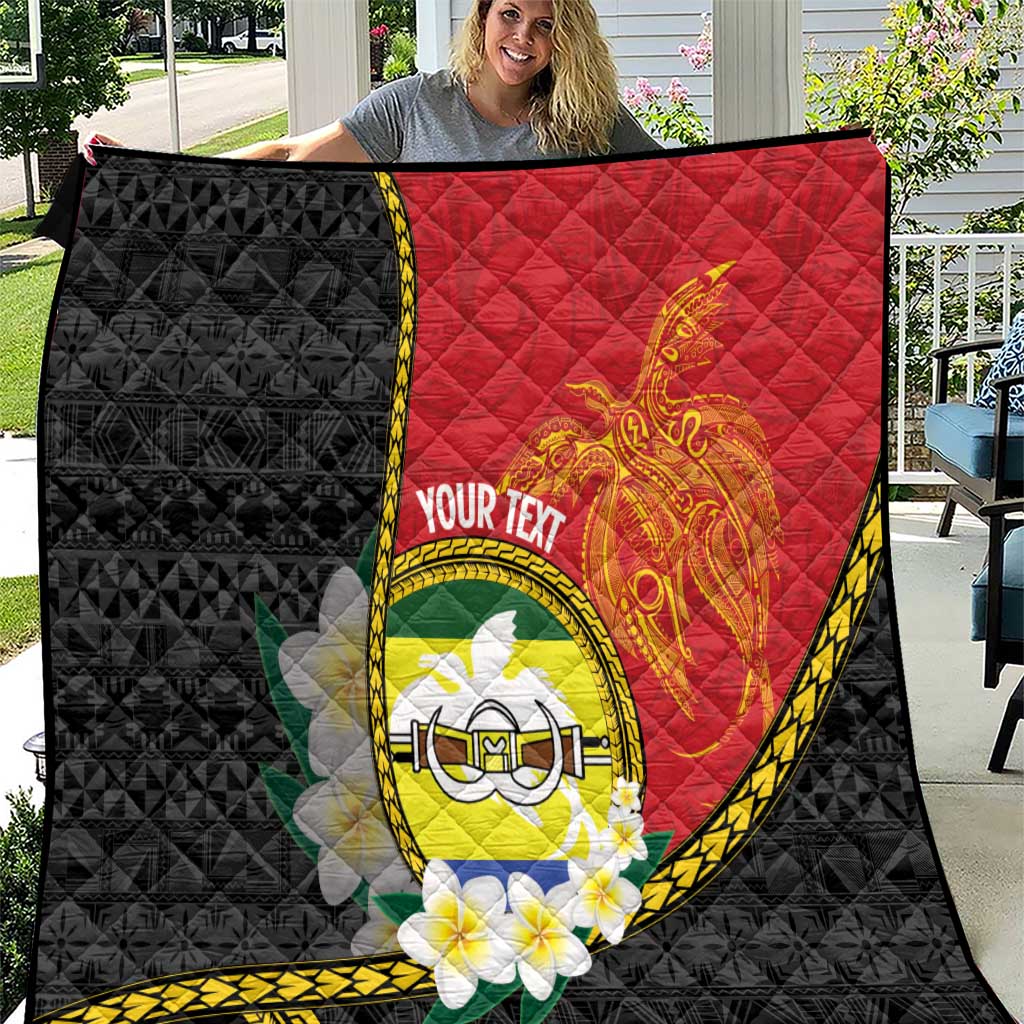 Personalised PNG Morobe Provins Quilt Papua New Guinea Plumeria Melanesian Pattern - Polynesian Pride