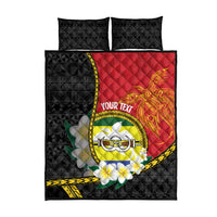 Personalised PNG Morobe Provins Quilt Bed Set Papua New Guinea Plumeria Melanesian Pattern - Polynesian Pride