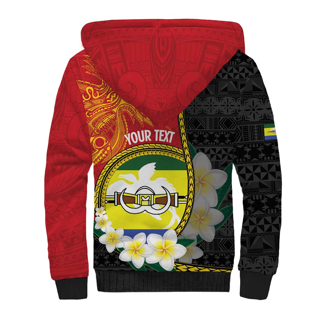 Personalised PNG Morobe Provins Sherpa Hoodie Papua New Guinea Plumeria Melanesian Pattern LT14 - Polynesian Pride