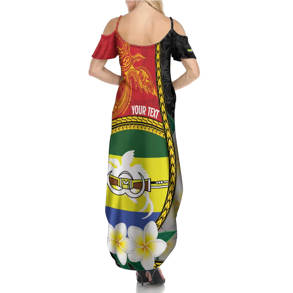Personalised PNG Morobe Provins Summer Maxi Dress Papua New Guinea Plumeria Melanesian Pattern - Polynesian Pride