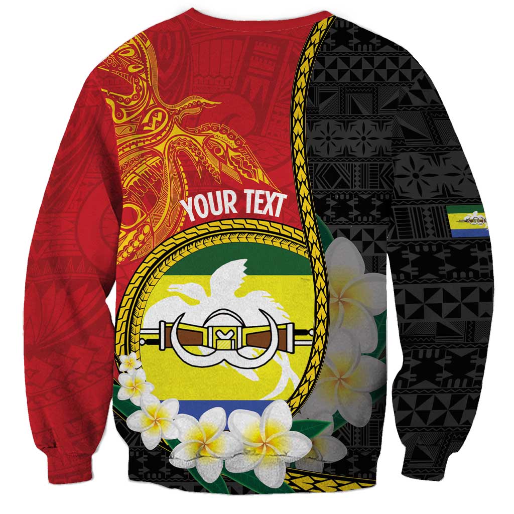 Personalised PNG Morobe Provins Sweatshirt Papua New Guinea Plumeria Melanesian Pattern - Polynesian Pride