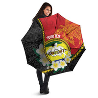 Personalised PNG Morobe Provins Umbrella Papua New Guinea Plumeria Melanesian Pattern - Polynesian Pride