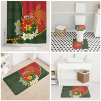 Personalised PNG Isten Hailans Provins Bathroom Set Papua New Guinea Plumeria Melanesian Pattern - Polynesian Pride