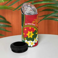 Personalised PNG Isten Hailans Provins 4 in 1 Can Cooler Tumbler Papua New Guinea Plumeria Melanesian Pattern - Polynesian Pride