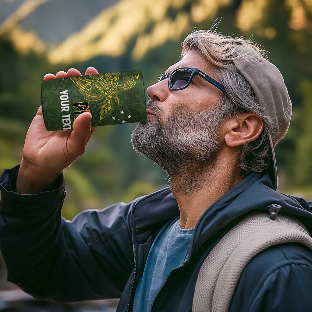 Personalised PNG Isten Hailans Provins 4 in 1 Can Cooler Tumbler Papua New Guinea Plumeria Melanesian Pattern - Polynesian Pride