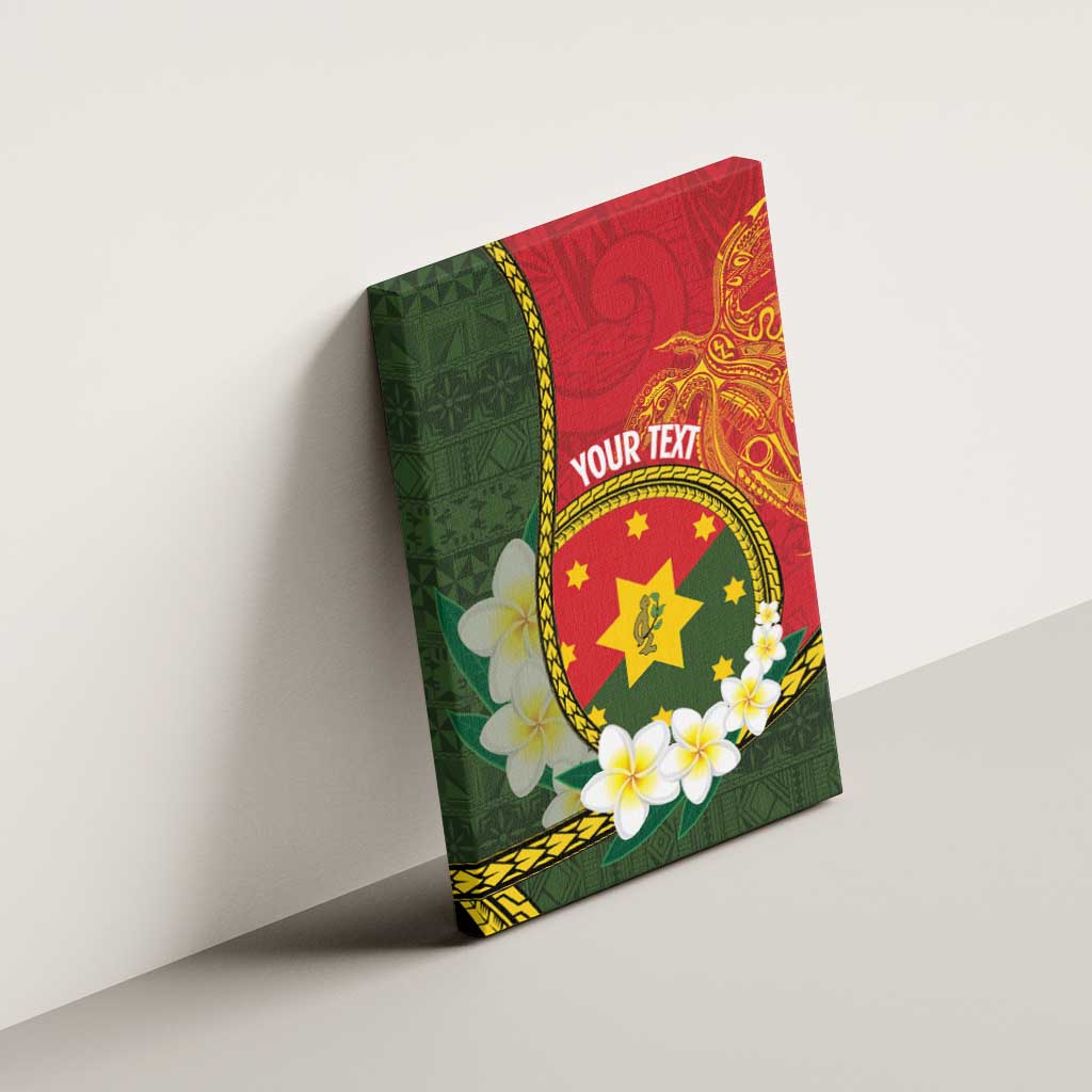 Personalised PNG Isten Hailans Provins Canvas Wall Art Papua New Guinea Plumeria Melanesian Pattern - Polynesian Pride