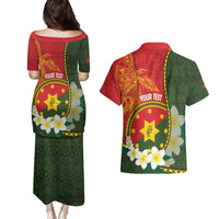 Personalised PNG Isten Hailans Provins Couples Matching Puletasi and Hawaiian Shirt Papua New Guinea Plumeria Melanesian Pattern - Polynesian Pride