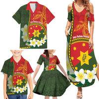 Personalised PNG Isten Hailans Provins Family Matching Summer Maxi Dress and Hawaiian Shirt Papua New Guinea Plumeria Melanesian Pattern LT14 - Polynesian Pride