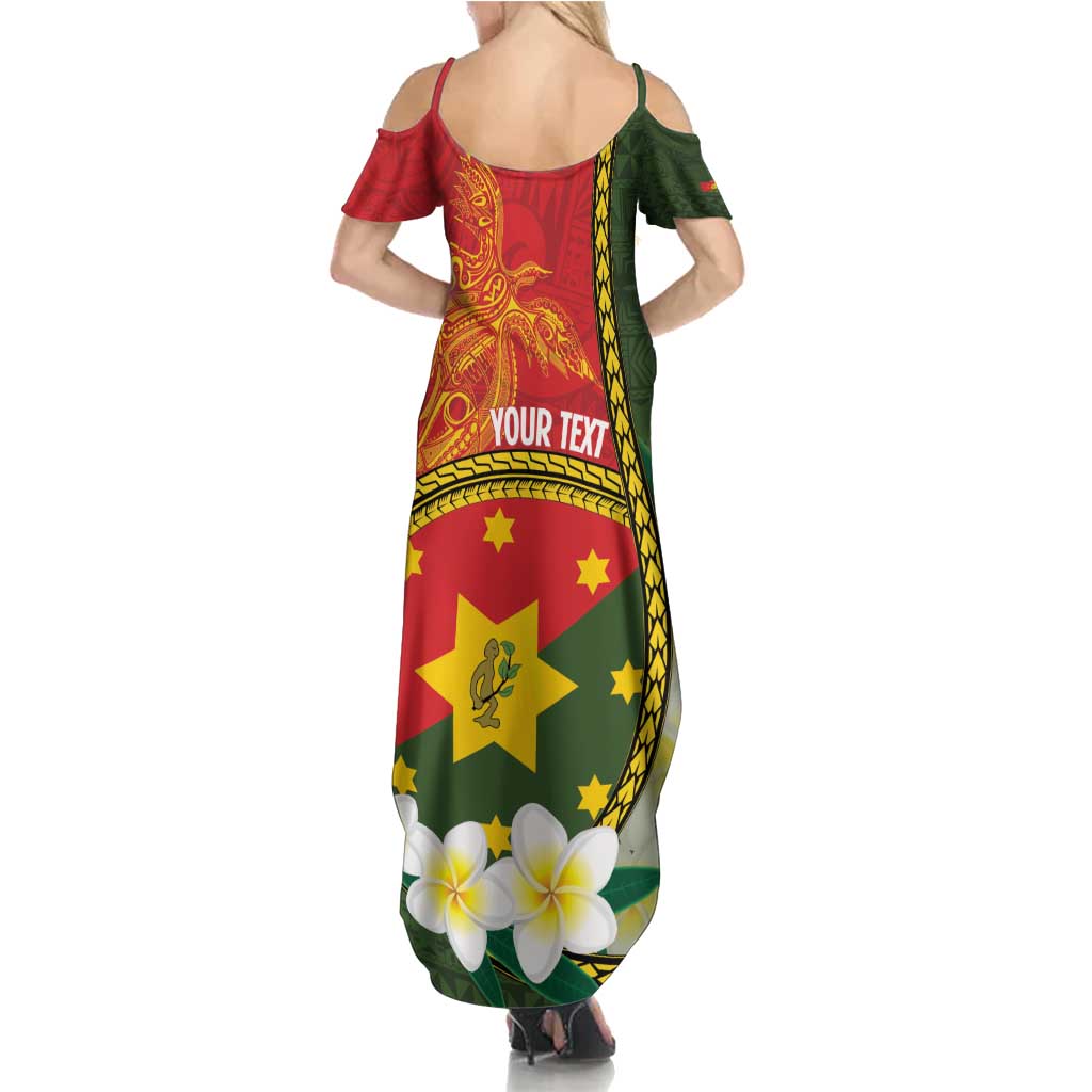 Personalised PNG Isten Hailans Provins Family Matching Summer Maxi Dress and Hawaiian Shirt Papua New Guinea Plumeria Melanesian Pattern LT14 - Polynesian Pride
