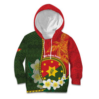 Personalised PNG Isten Hailans Provins Kid Hoodie Papua New Guinea Plumeria Melanesian Pattern - Polynesian Pride