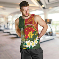 Personalised PNG Isten Hailans Provins Men Tank Top Papua New Guinea Plumeria Melanesian Pattern - Polynesian Pride