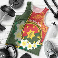 Personalised PNG Isten Hailans Provins Men Tank Top Papua New Guinea Plumeria Melanesian Pattern - Polynesian Pride