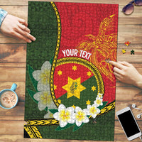 Personalised PNG Isten Hailans Provins Puzzle Papua New Guinea Plumeria Melanesian Pattern - Polynesian Pride
