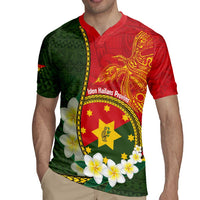 Personalised PNG Isten Hailans Provins Rugby Jersey Papua New Guinea Plumeria Melanesian Pattern - Polynesian Pride