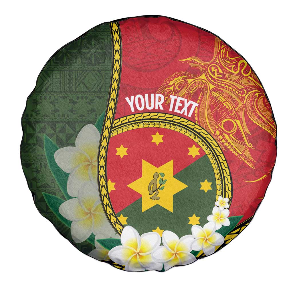 Personalised PNG Isten Hailans Provins Spare Tire Cover Papua New Guinea Plumeria Melanesian Pattern - Polynesian Pride