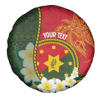 Personalised PNG Isten Hailans Provins Spare Tire Cover Papua New Guinea Plumeria Melanesian Pattern - Polynesian Pride