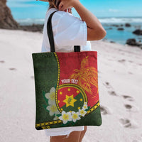 Personalised PNG Isten Hailans Provins Tote Bag Papua New Guinea Plumeria Melanesian Pattern - Polynesian Pride