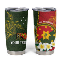 Personalised PNG Isten Hailans Provins Tumbler Cup Papua New Guinea Plumeria Melanesian Pattern - Polynesian Pride