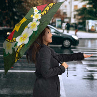 Personalised PNG Isten Hailans Provins Umbrella Papua New Guinea Plumeria Melanesian Pattern - Polynesian Pride