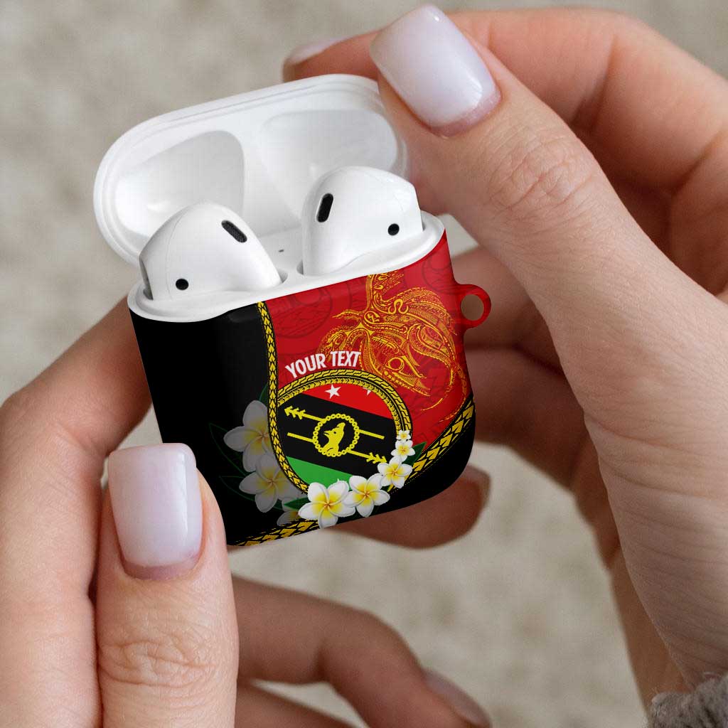Personalised PNG Sauten Hailans AirPods Case Papua New Guinea Plumeria Melanesian Pattern - Polynesian Pride