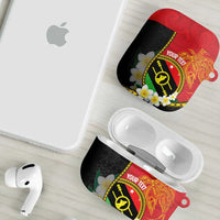 Personalised PNG Sauten Hailans AirPods Case Papua New Guinea Plumeria Melanesian Pattern - Polynesian Pride