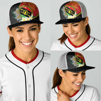 PNG Sauten Hailans Baseball Net Cap Papua New Guinea Plumeria Melanesian Pattern - Polynesian Pride