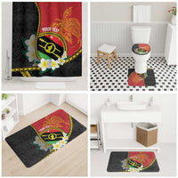 Personalised PNG Sauten Hailans Bathroom Set Papua New Guinea Plumeria Melanesian Pattern - Polynesian Pride
