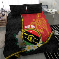 Personalised PNG Sauten Hailans Bedding Set Papua New Guinea Plumeria Melanesian Pattern - Polynesian Pride