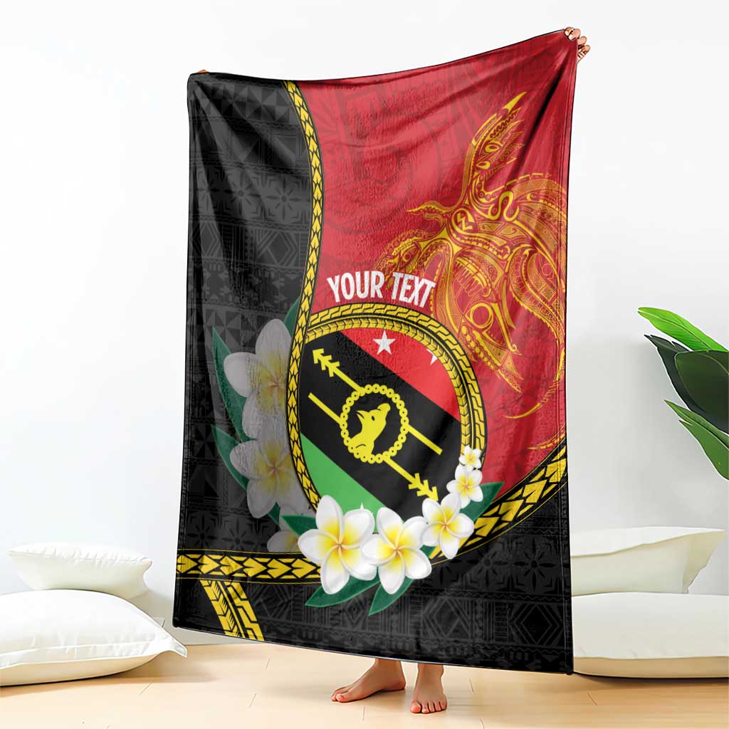 Personalised PNG Sauten Hailans Blanket Papua New Guinea Plumeria Melanesian Pattern - Polynesian Pride