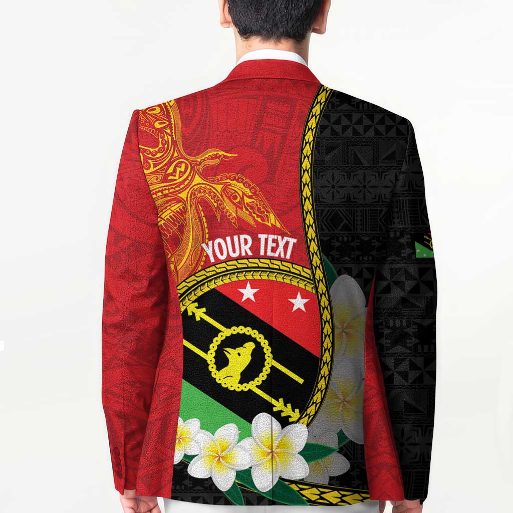 Personalised PNG Sauten Hailans Blazer Papua New Guinea Plumeria Melanesian Pattern - Polynesian Pride