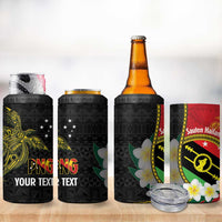 Personalised PNG Sauten Hailans 4 in 1 Can Cooler Tumbler Papua New Guinea Plumeria Melanesian Pattern - Polynesian Pride