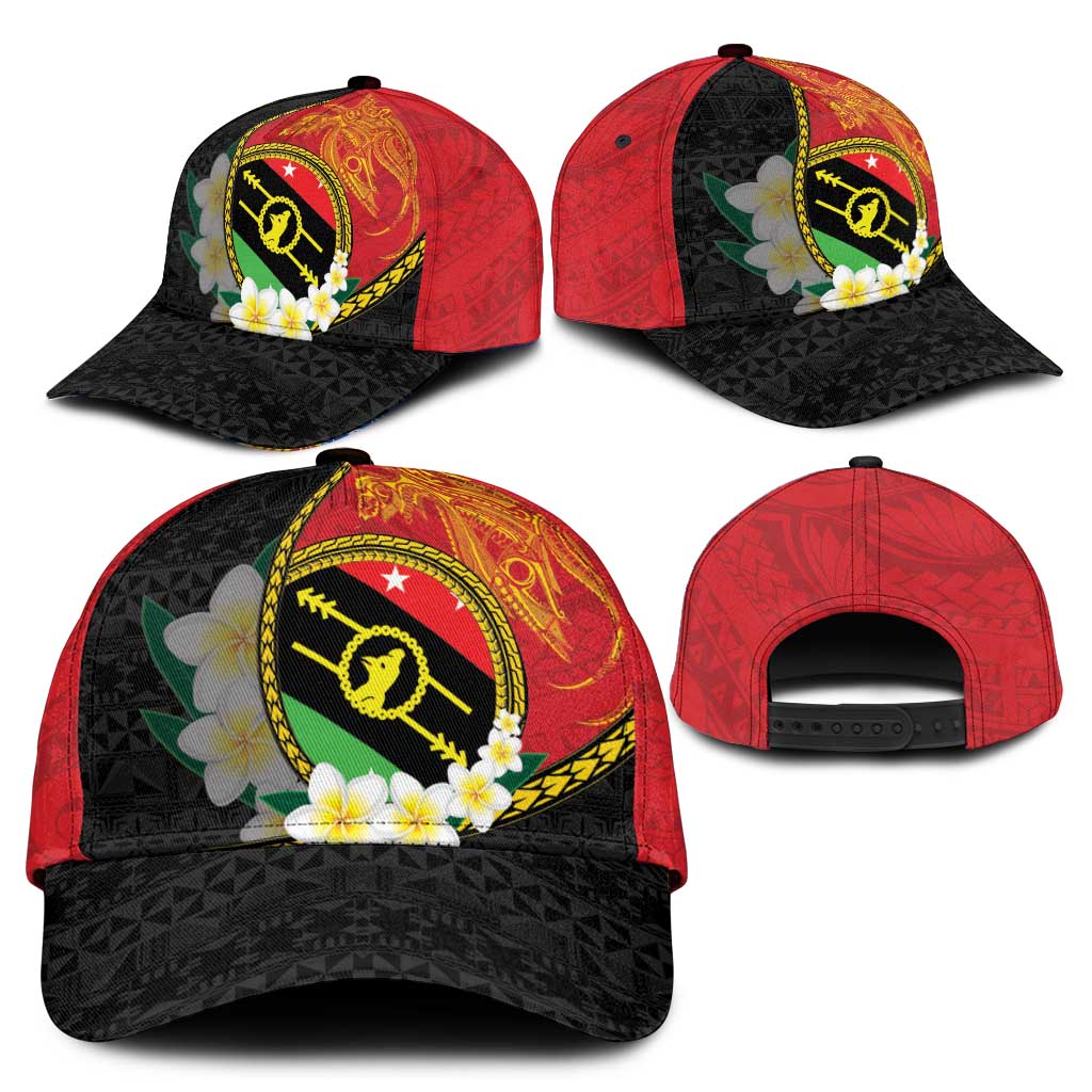 PNG Sauten Hailans Classic Cap Papua New Guinea Plumeria Melanesian Pattern - Polynesian Pride