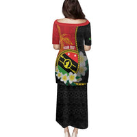 Personalised PNG Sauten Hailans Family Matching Puletasi and Hawaiian Shirt Papua New Guinea Plumeria Melanesian Pattern - Polynesian Pride